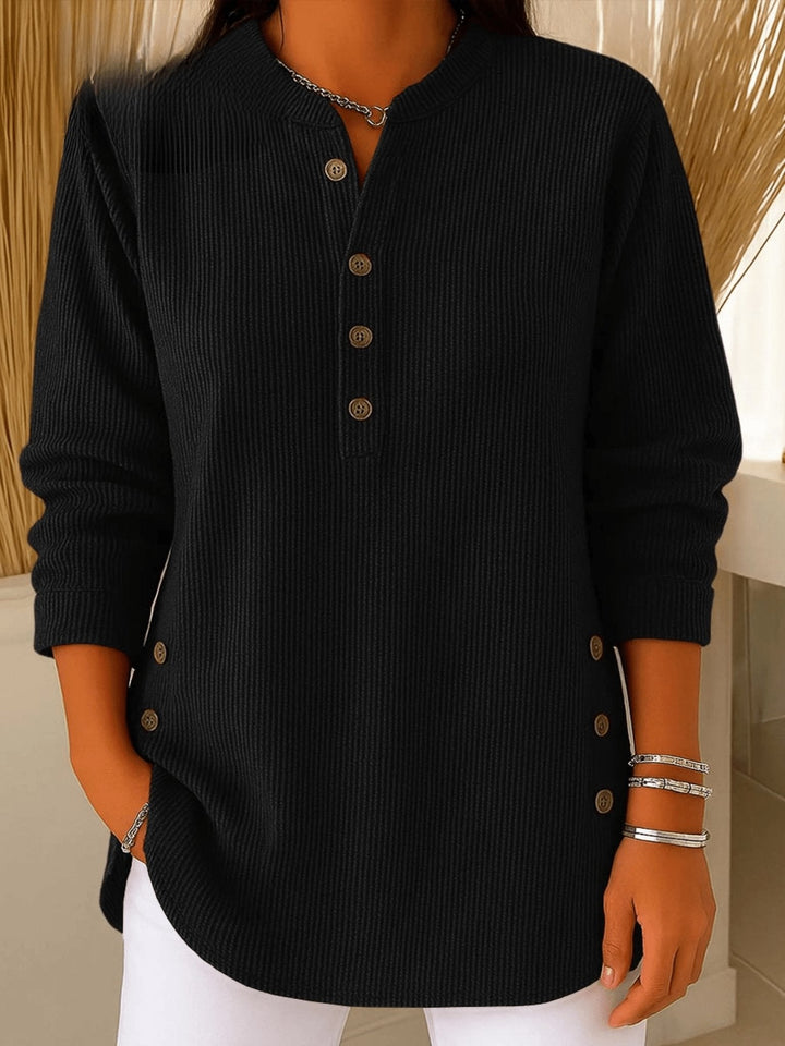 Camila | Comoda e calda tunica lunga a coste stile Henley 5