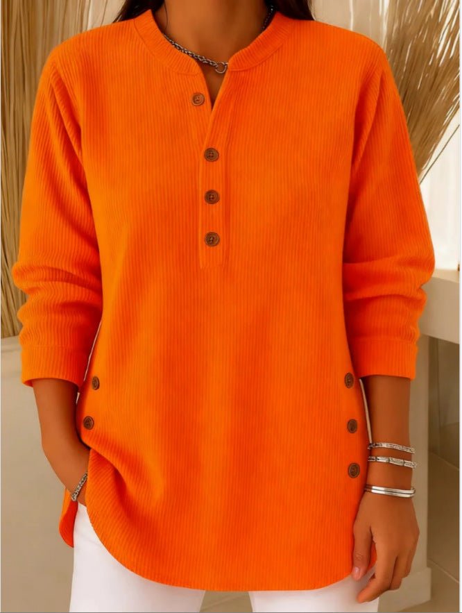 Camila | Comoda e calda tunica lunga a coste stile Henley 6