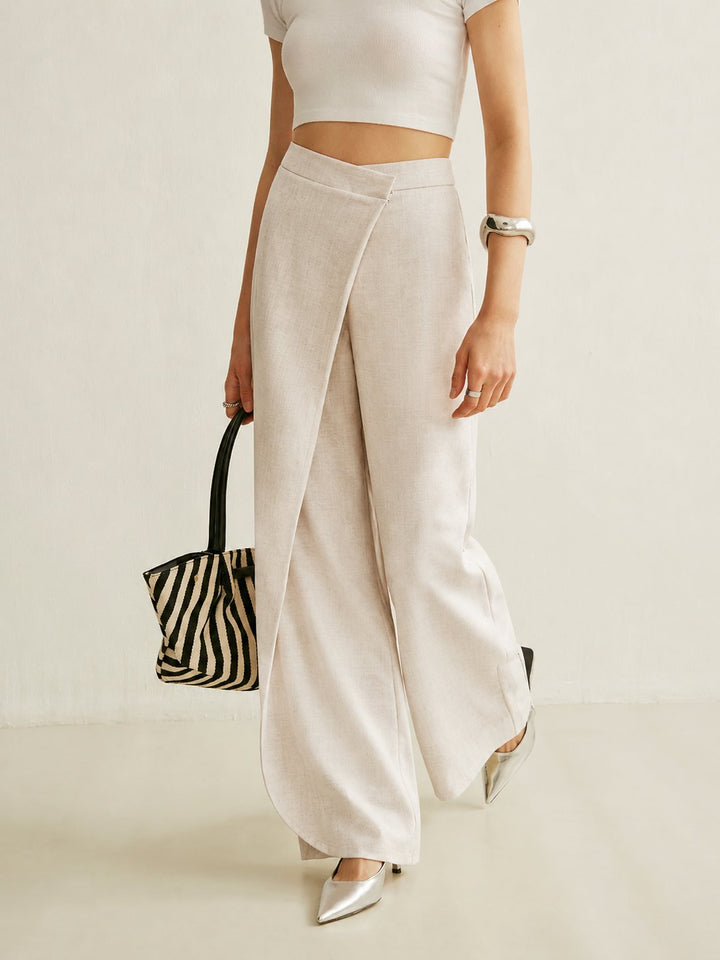 Camila | Eleganti e raffinati pantaloni asimmetrici a portafoglio 4