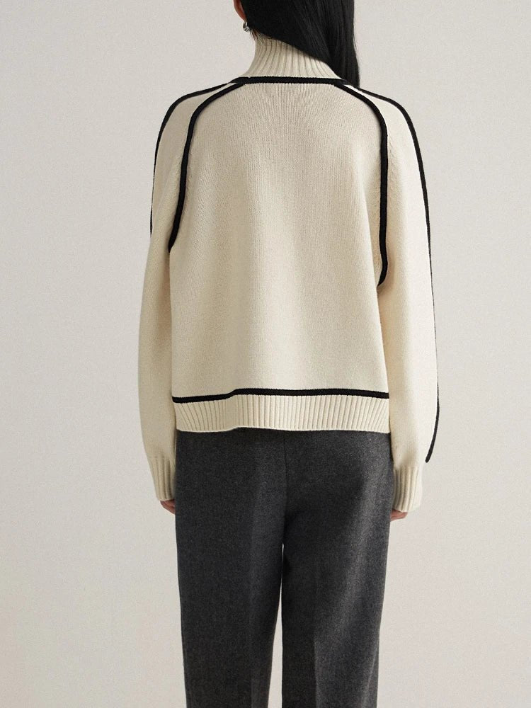 Camila | Maglione da donna oversize a collo alto con blocchi di colore 6