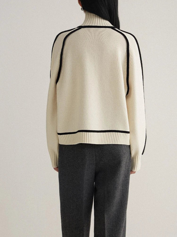 Camila | Maglione da donna oversize a collo alto con blocchi di colore 6