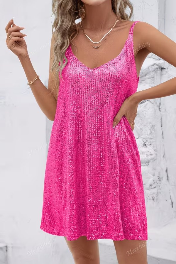 Camila | Mini abito da festa con paillettes scintillanti 8