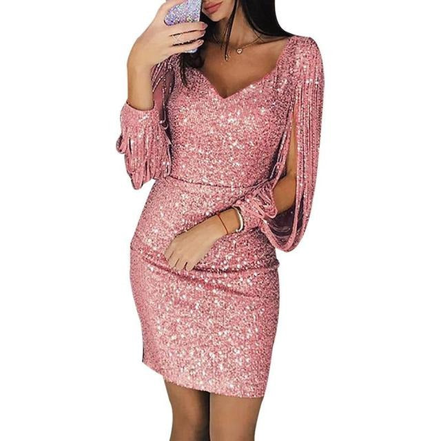 Caterina | Abito Cerimonia Donna Elegante Scollo a V Aderente Glamour 2