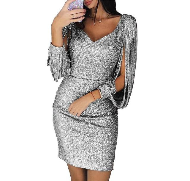 Caterina | Abito Cerimonia Donna Elegante Scollo a V Aderente Glamour 4