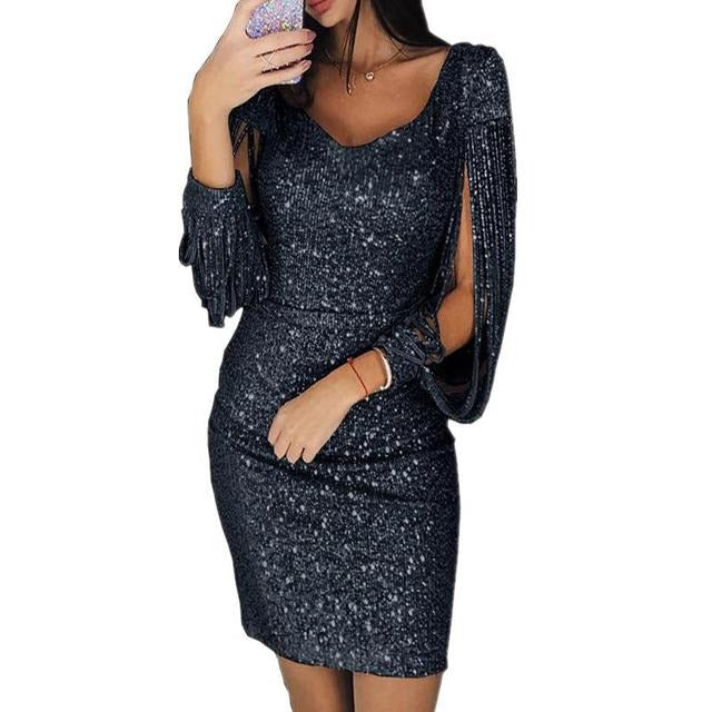 Caterina | Abito Cerimonia Donna Elegante Scollo a V Aderente Glamour 6