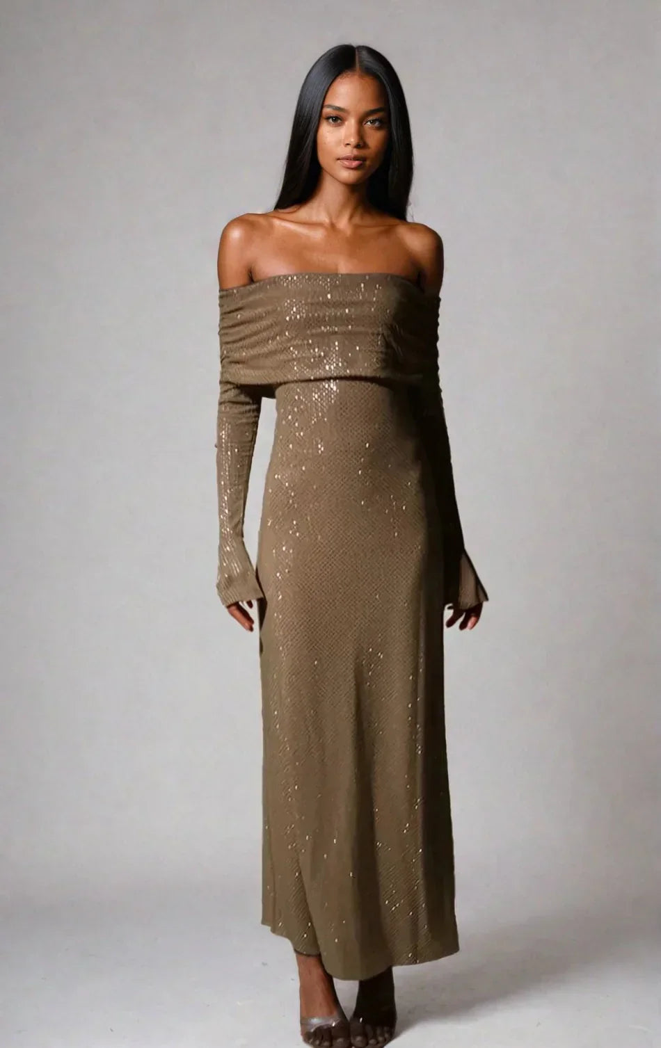 Caterina | Abito Cerimonia Donna Glitterato Aderente Elegante Moderno 1