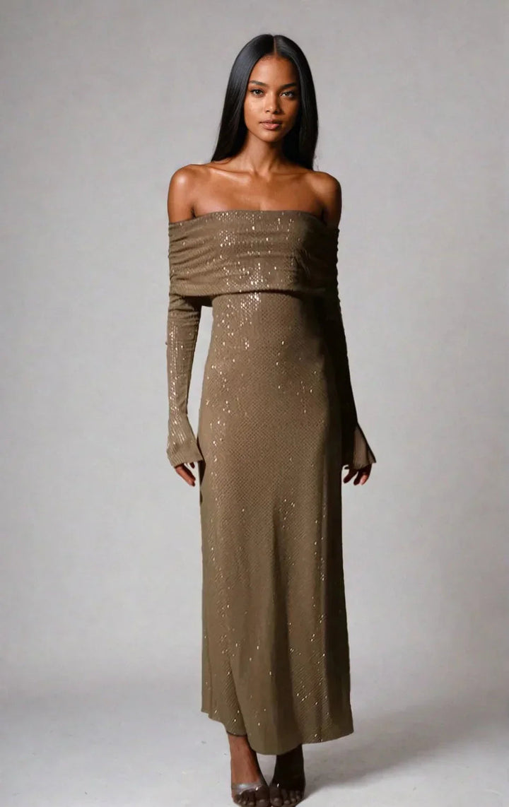 Caterina | Abito Cerimonia Donna Glitterato Aderente Elegante Moderno 1