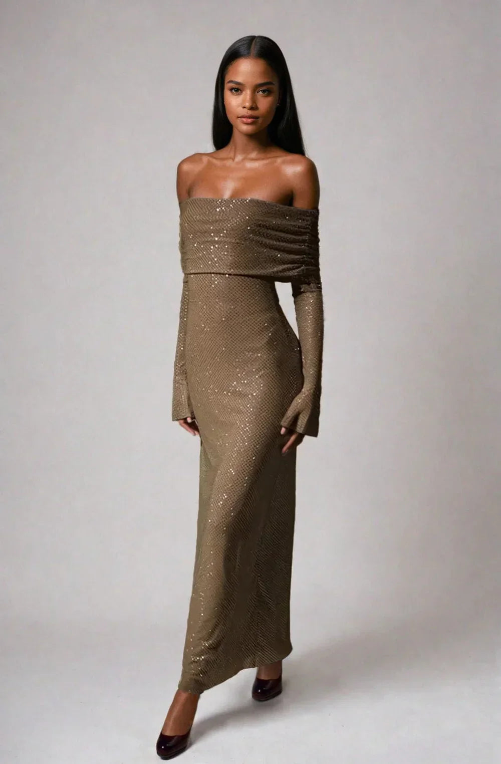 Caterina | Abito Cerimonia Donna Glitterato Aderente Elegante Moderno 3