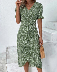 Valentina | Elegant and feminine floral midi wrap dress