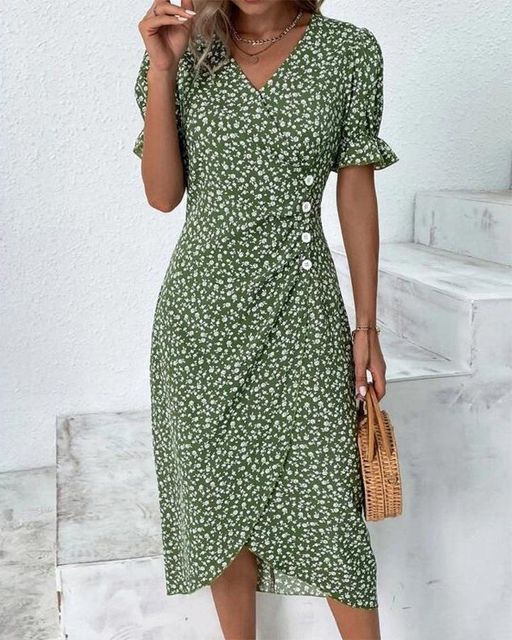 Caterina | Elegante e Versatile Abito Midi a Portafoglio da Donna 0