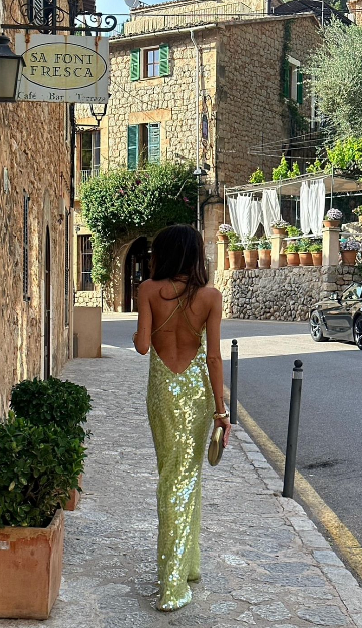 Celeste | Abito da Sposa Paillettes Glamour Aderente Elegante 3