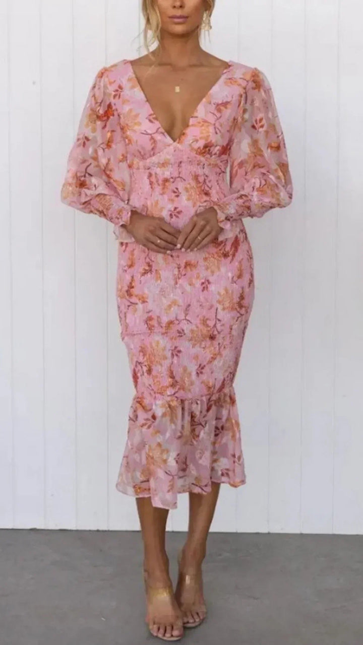 Celina | Abito Cerimonia Donna Floreale Elegante Estivo Comodo 0