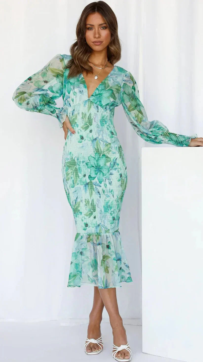 Celina | Abito Cerimonia Donna Floreale Elegante Estivo Comodo 5