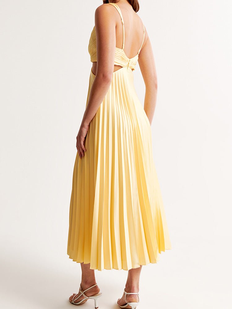 Charlotte | Elegante abito lungo plissettato con cut-out 3
