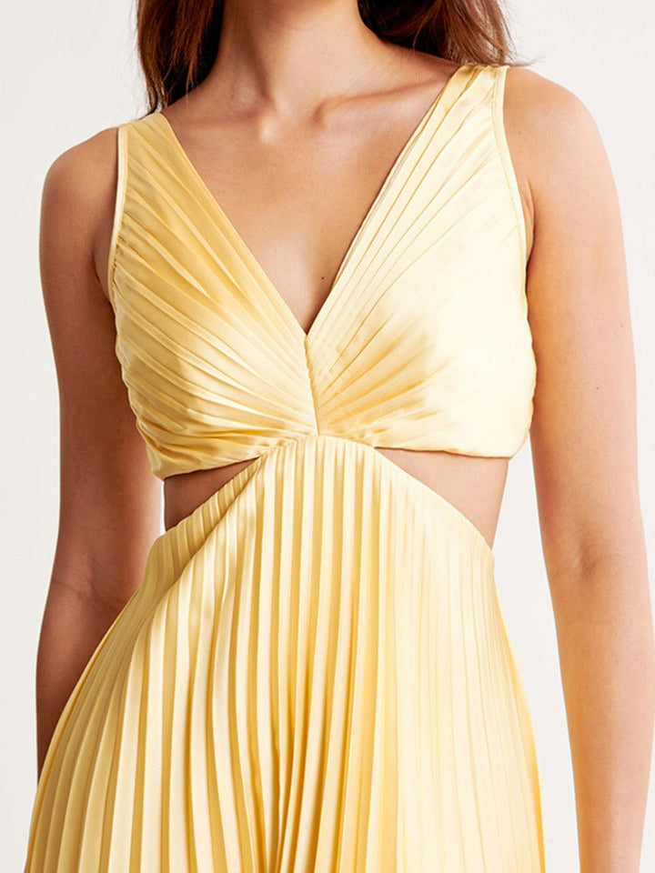 Charlotte | Elegante abito lungo plissettato con cut-out 4