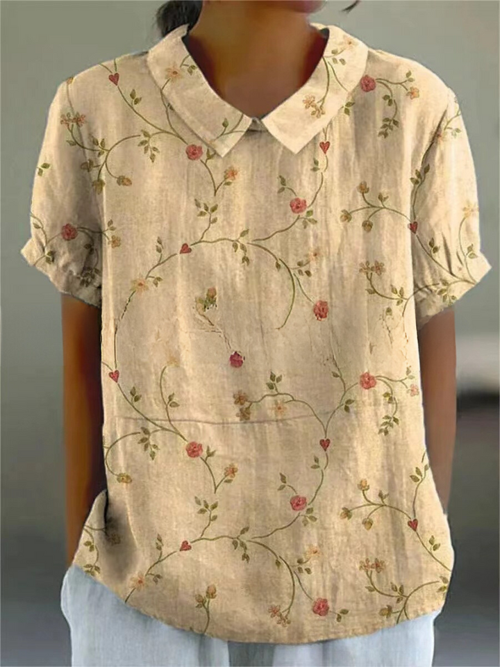 Chiara | Camicetta Donna Vintage a Maniche Lunghe con Stampa Floreale 2