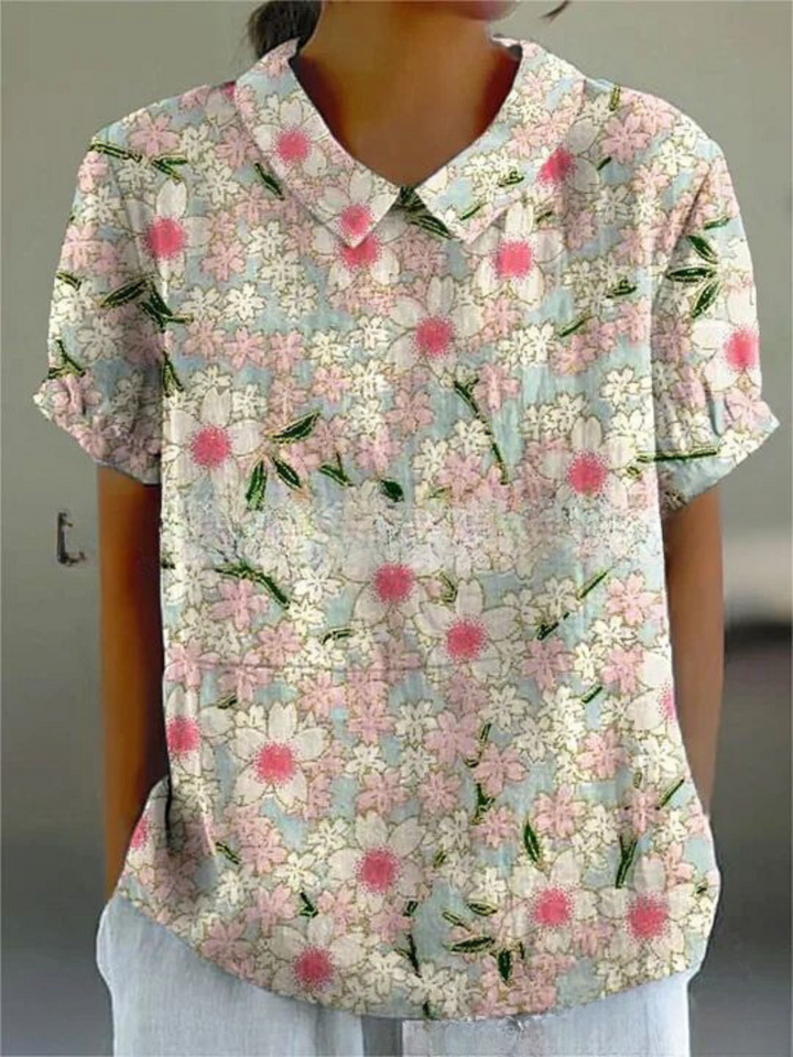 Chiara | Camicetta Donna Vintage a Maniche Lunghe con Stampa Floreale 6