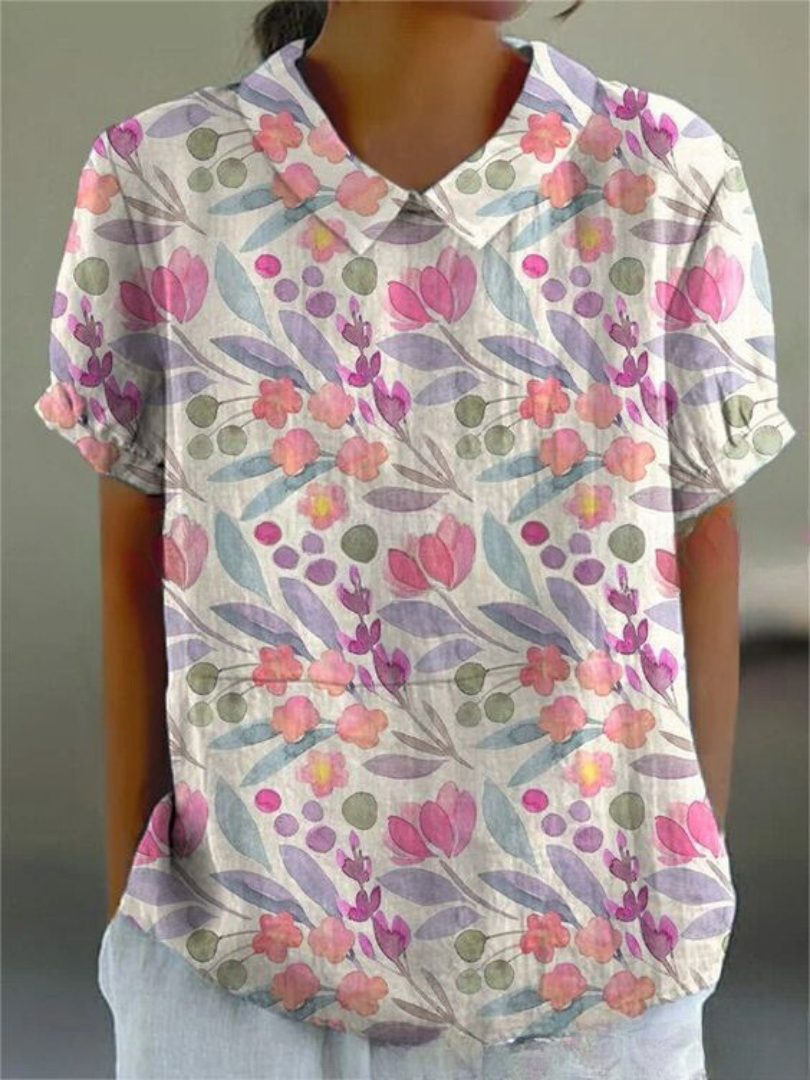 Chiara | Camicetta Donna Vintage a Maniche Lunghe con Stampa Floreale 9