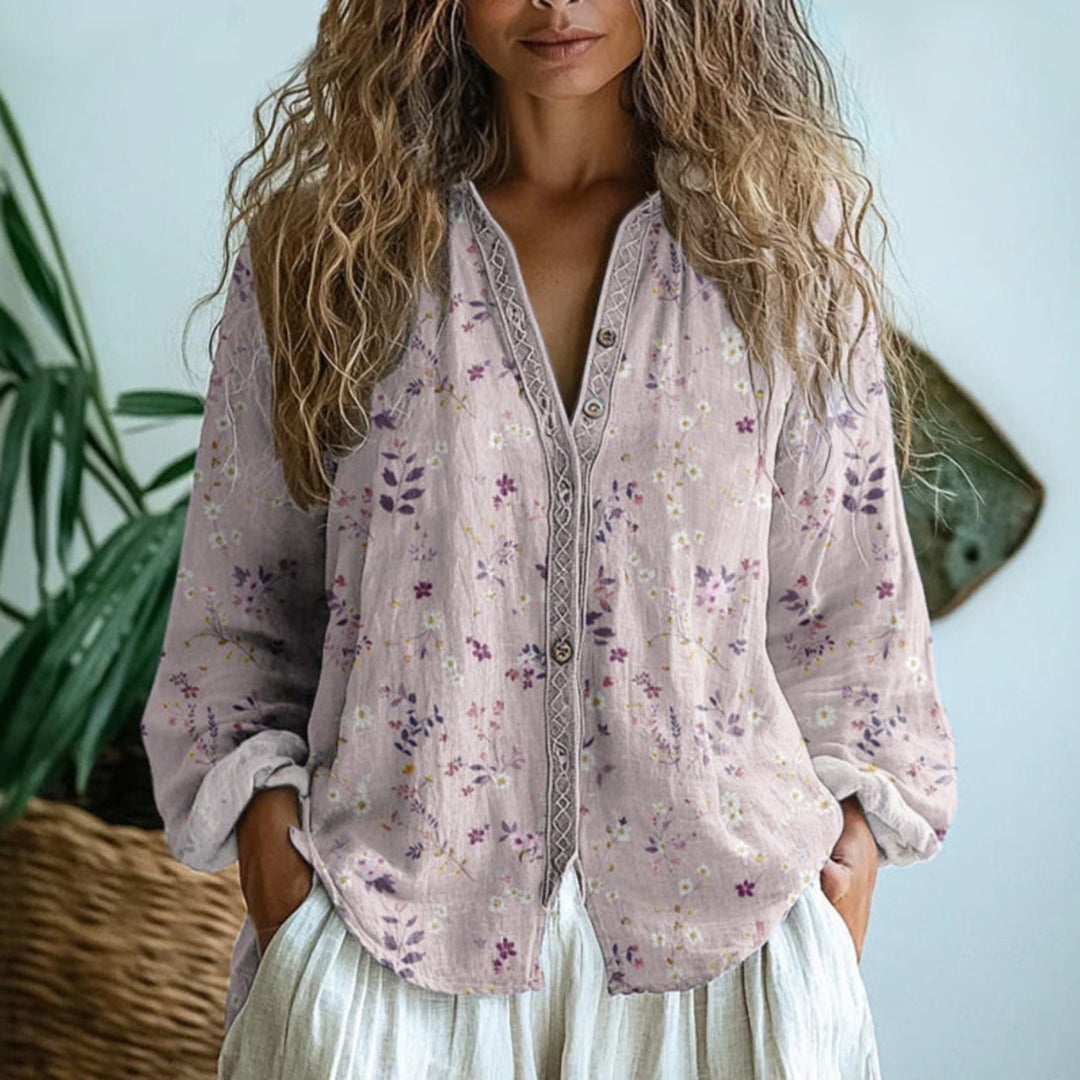 Chloe | Camicetta in lino bohémien leggera e traspirante 1