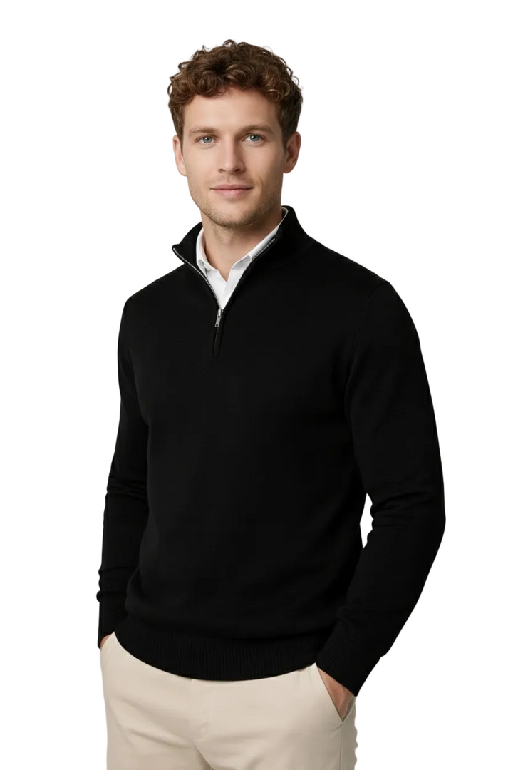 Christopher | Maglione da uomo a collo alto con mezza zip 1