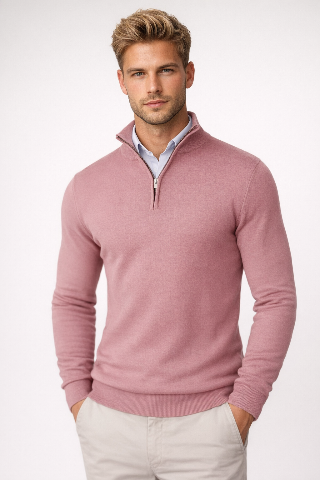 Christopher | Maglione da uomo a collo alto con mezza zip 2