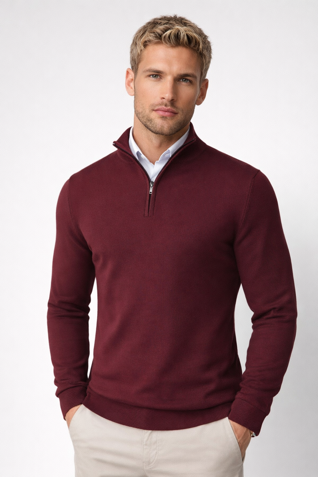 Christopher | Maglione da uomo a collo alto con mezza zip 3