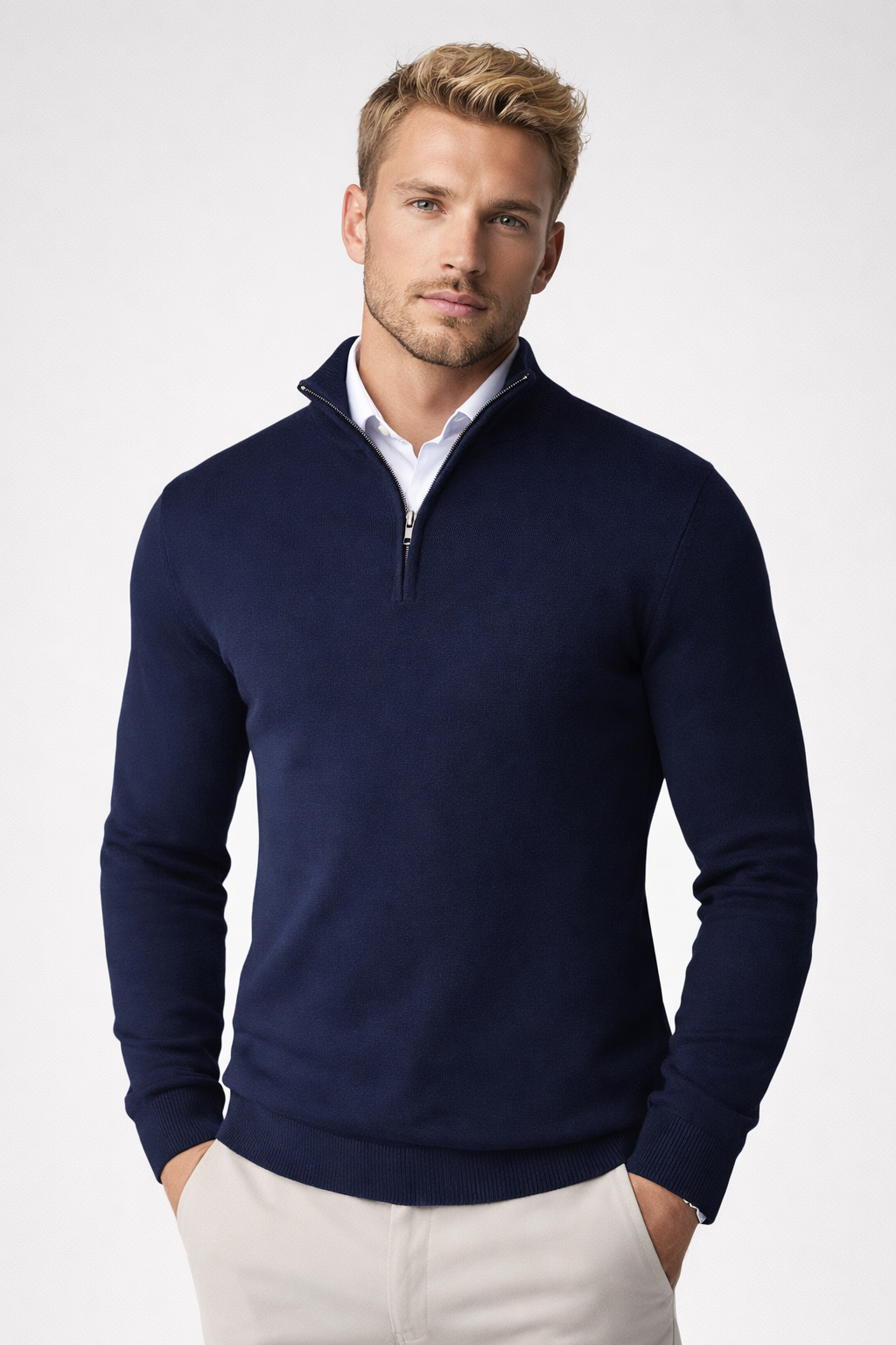 Christopher | Maglione da uomo a collo alto con mezza zip 5