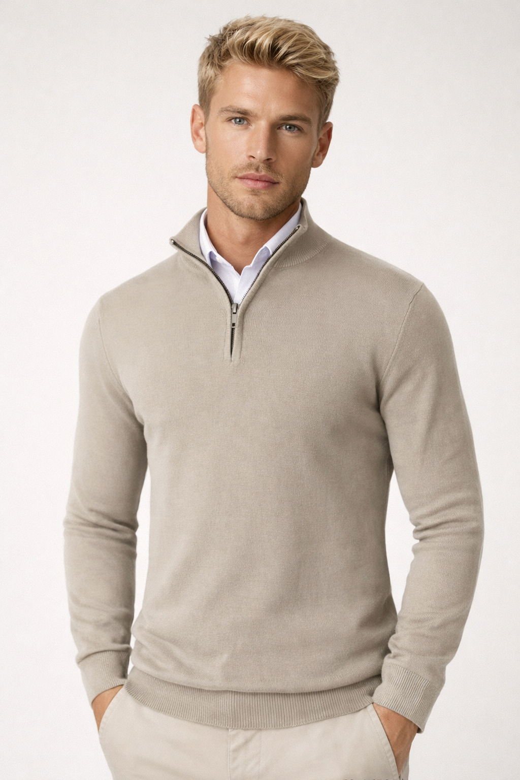 Christopher | Maglione da uomo a collo alto con mezza zip 7