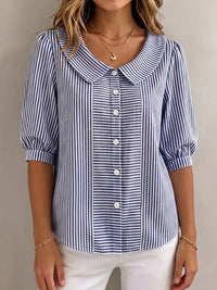 Beatrice | Elegante camicetta a righe con maniche a tre quarti