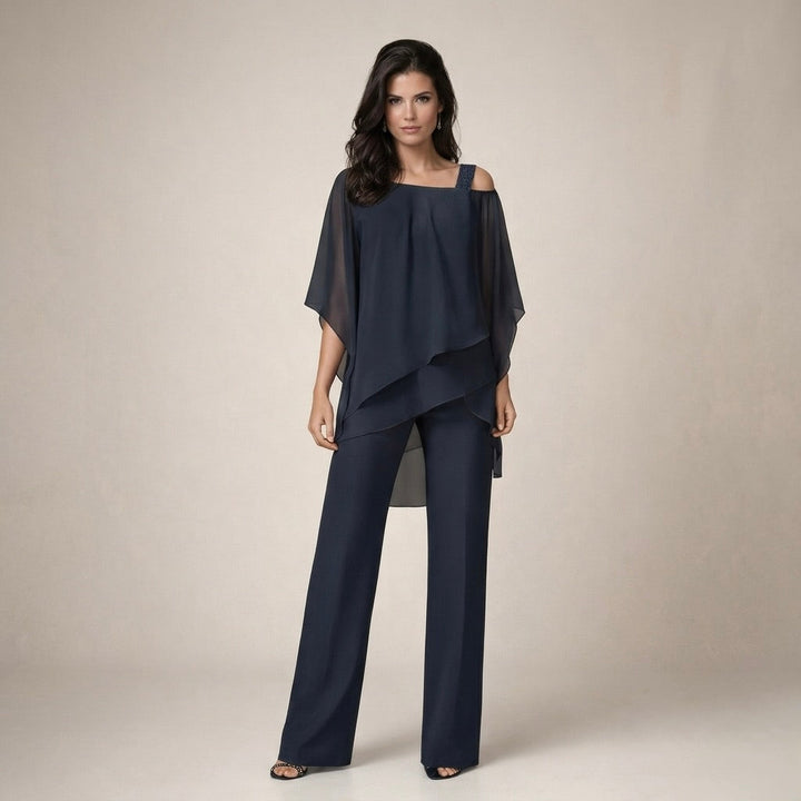 Clara | Completo Donna Elegante con Top Scollo Bardot e Pantaloni a Gamba Larga 3
