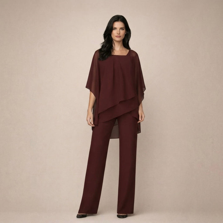 Clara | Completo Donna Elegante con Top Scollo Bardot e Pantaloni a Gamba Larga 4