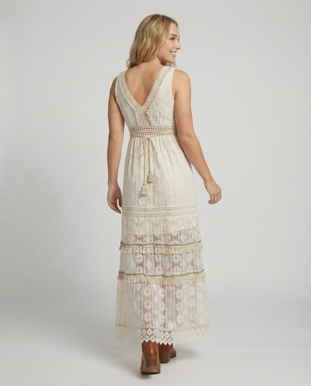 Clara | Elegante Abito Estivo Donna in Pizzo, Lunghezza Maxi e Stile Boho 3