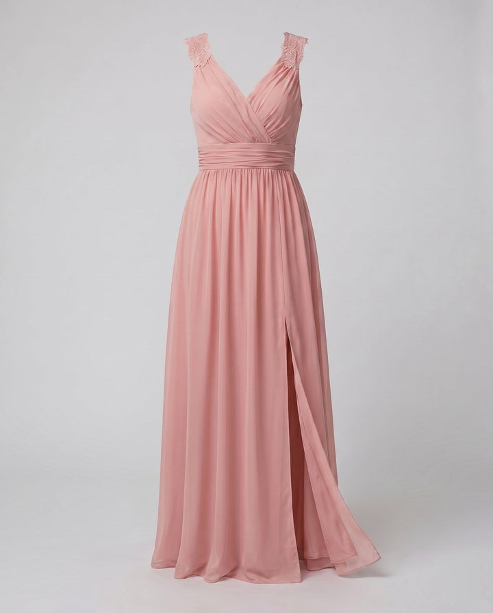 Clara | Elegante Abito da Sera con Scollo a V e Spacco Laterale 4