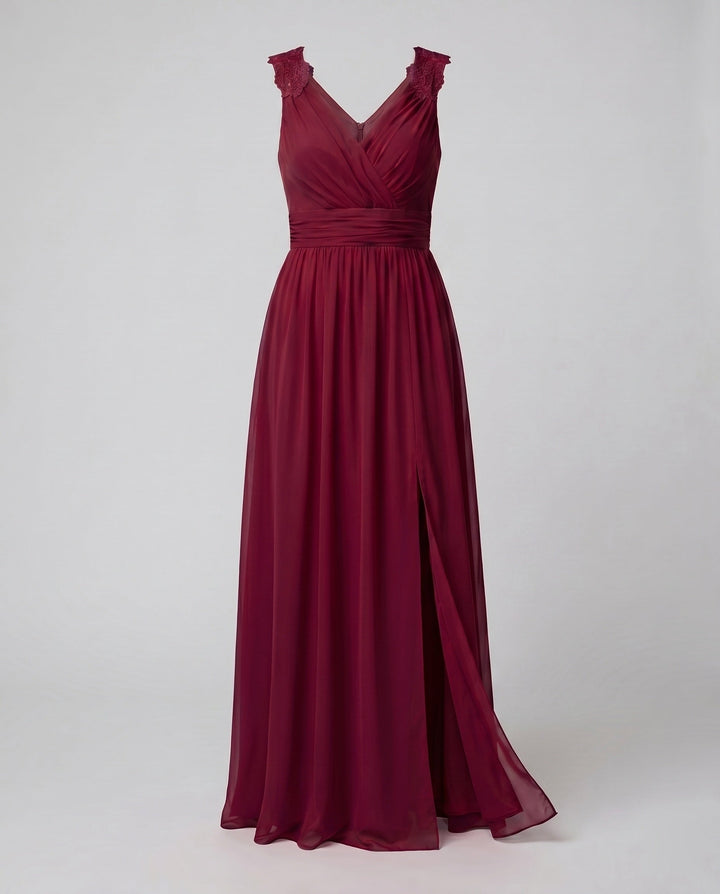 Clara | Elegante Abito da Sera con Scollo a V e Spacco Laterale 5
