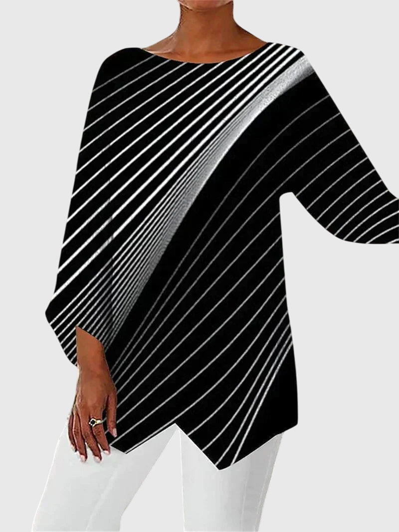 Clara | Elegante Blusa Asimmetrica con Fantasia a Farfalle 1