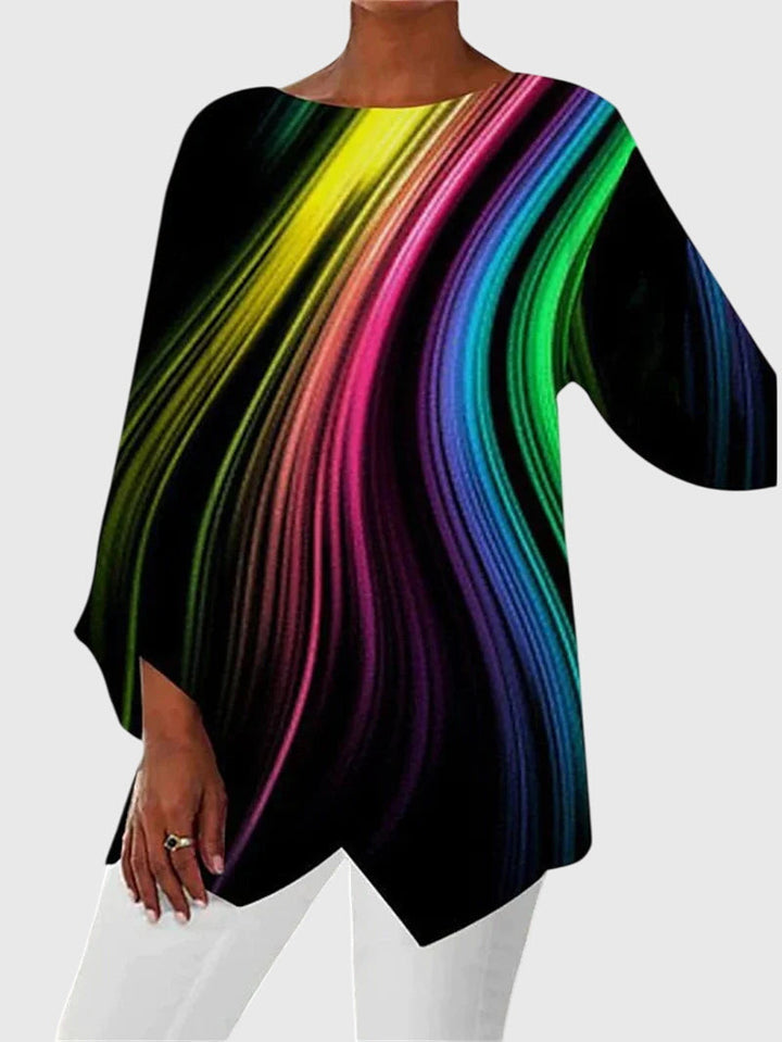 Clara | Elegante Blusa Asimmetrica con Fantasia a Farfalle 2