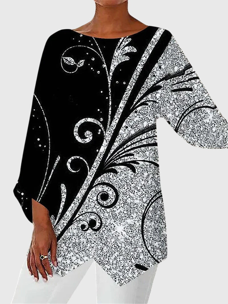 Clara | Elegante Blusa Asimmetrica con Fantasia a Farfalle 5