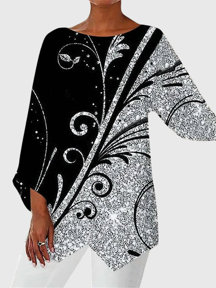Clara | Elegante Blusa Asimmetrica con Fantasia a Farfalle 5