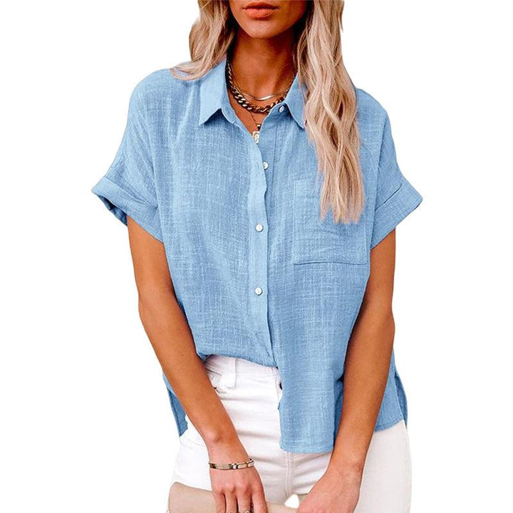 Clara | Elegante e Leggera Camicia in Lino con Maniche Corte 3