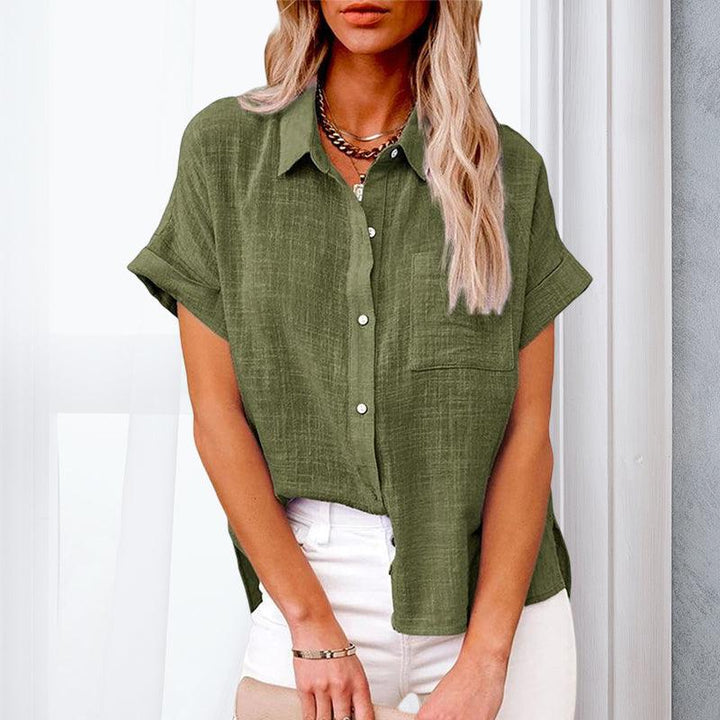 Clara | Elegante e Leggera Camicia in Lino con Maniche Corte 4