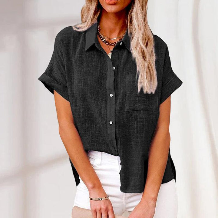 Clara | Elegante e Leggera Camicia in Lino con Maniche Corte 8