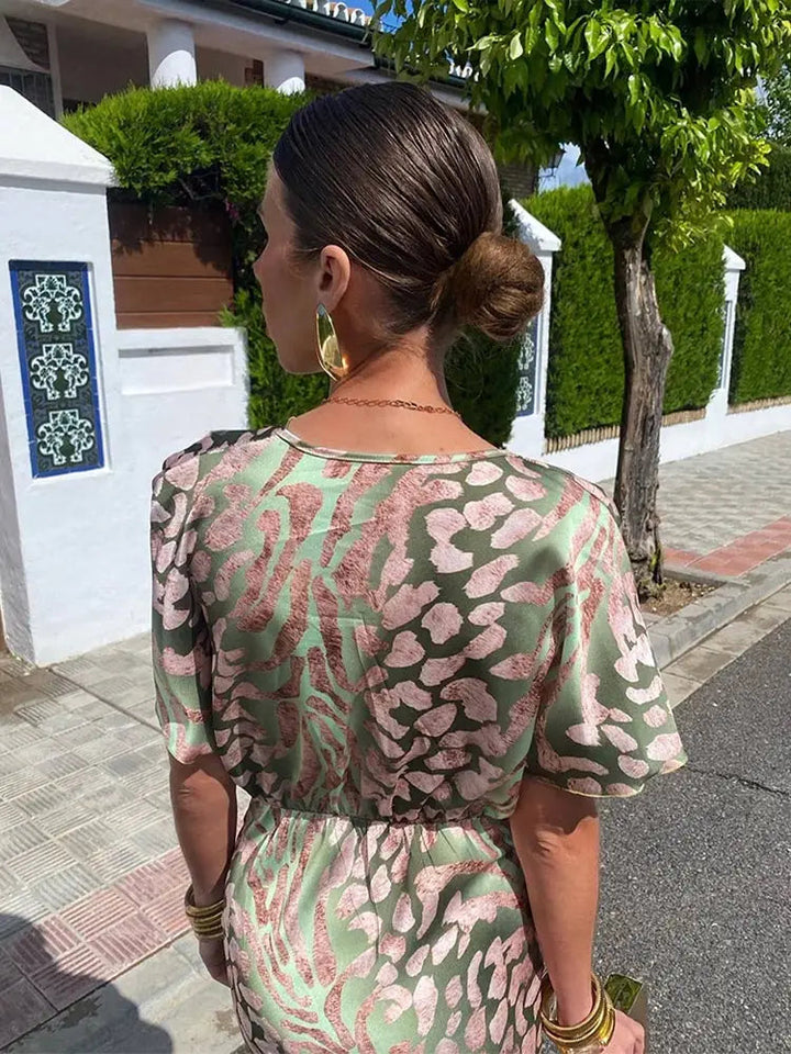 Claranda | Abito Midi Elegante con Nodo Attorcigliato per Donna 4