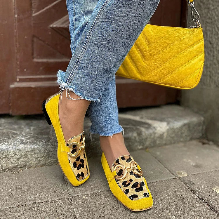 Crelon | Eleganti Mocassini Donna Animalier Gialli 0
