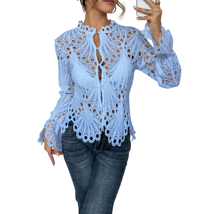 Cristina | Elegante Camicia Donna con Dettagli Unici in Cotone, Maniche a Lanterna, Versatile e Chic 2