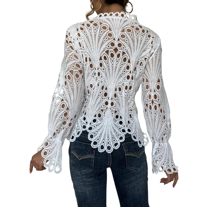 Cristina | Elegante Camicia Donna con Dettagli Unici in Cotone, Maniche a Lanterna, Versatile e Chic 4