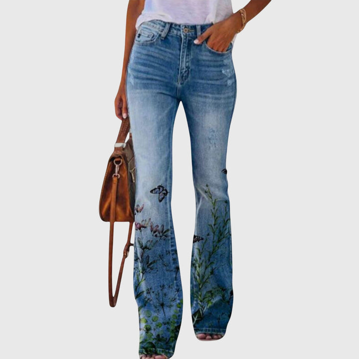 Cristina | Eleganti e Comodi Pantaloni Donna a Gamba Larga con Motivo Floreale 2