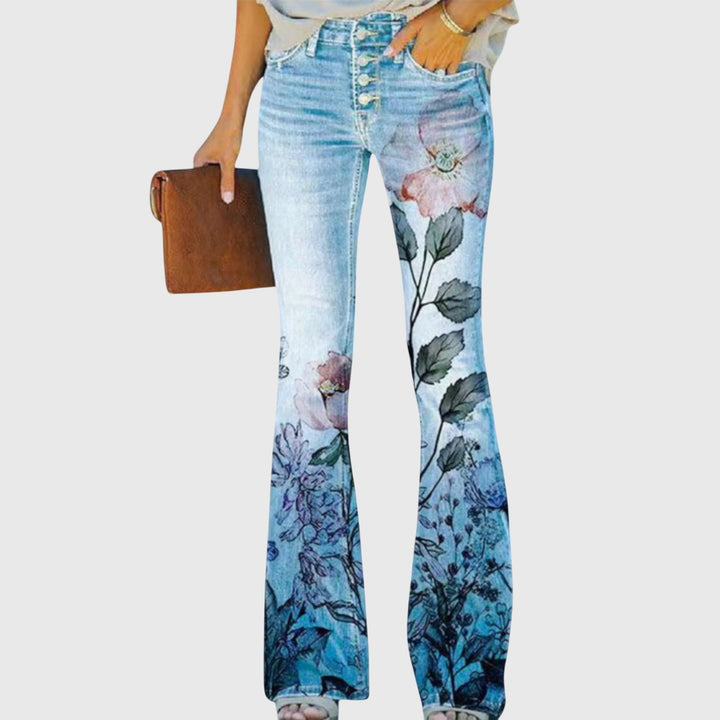 Cristina | Eleganti e Comodi Pantaloni Donna a Gamba Larga con Motivo Floreale 4