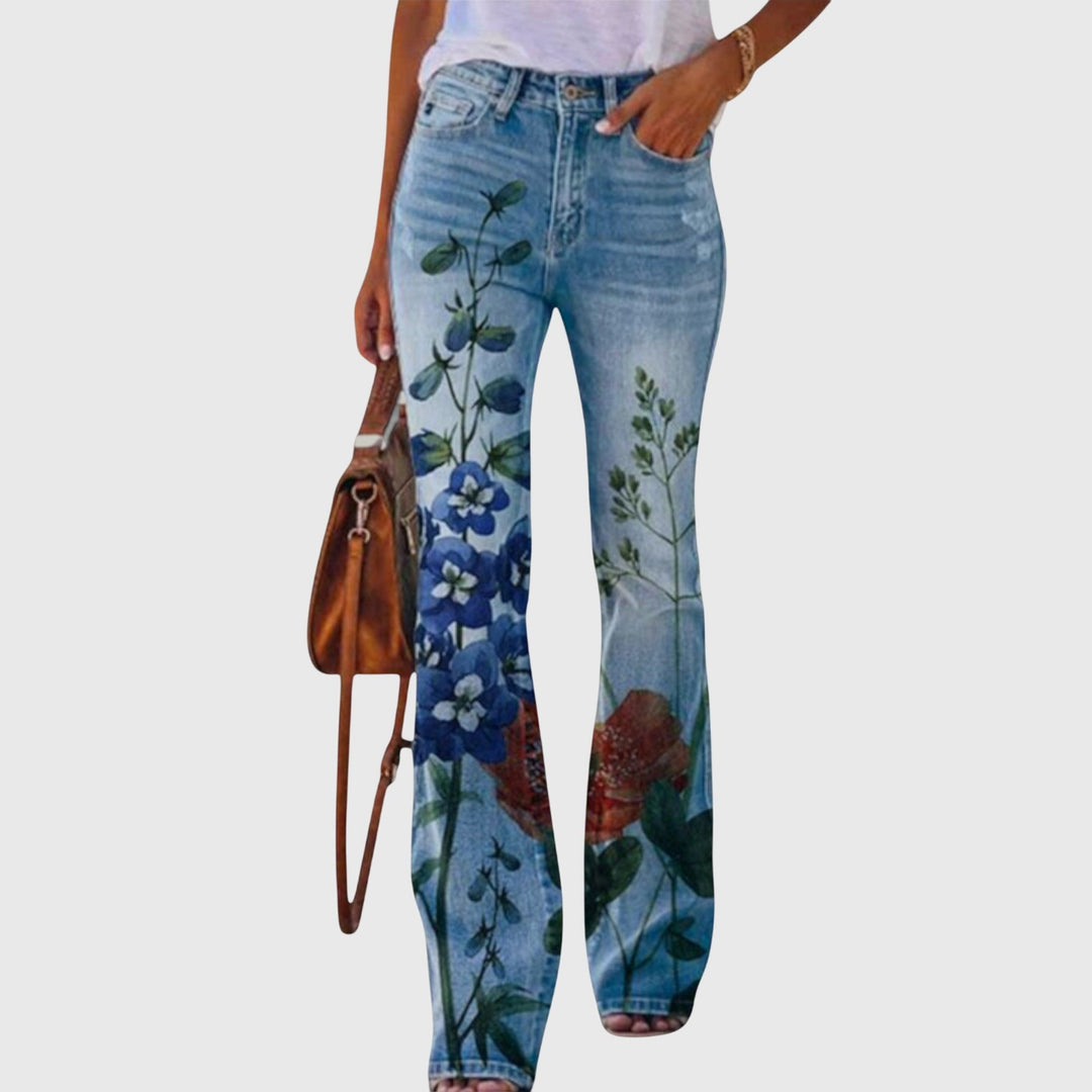 Cristina | Eleganti e Comodi Pantaloni Donna a Gamba Larga con Motivo Floreale 5
