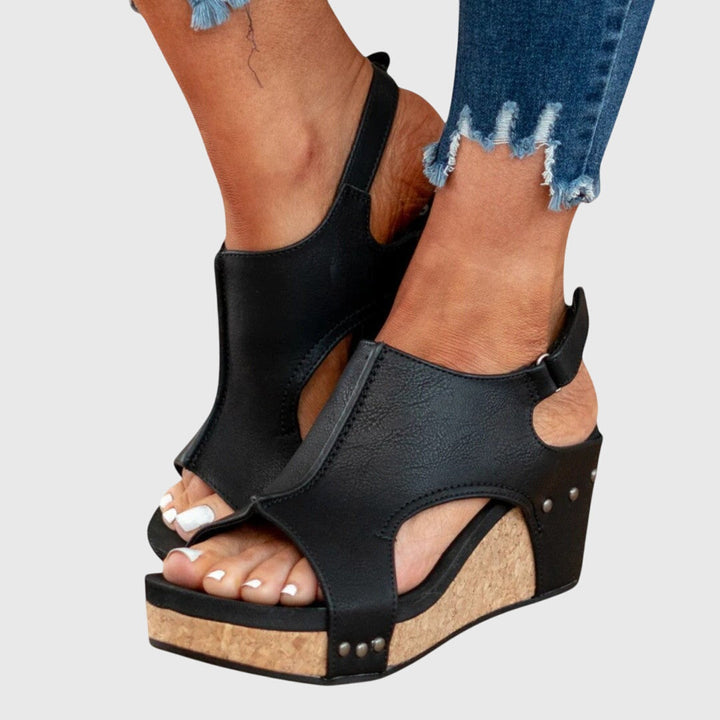 Cristina | Eleganti e Comodi Sandali Donna con Tacco a Zeppa 5