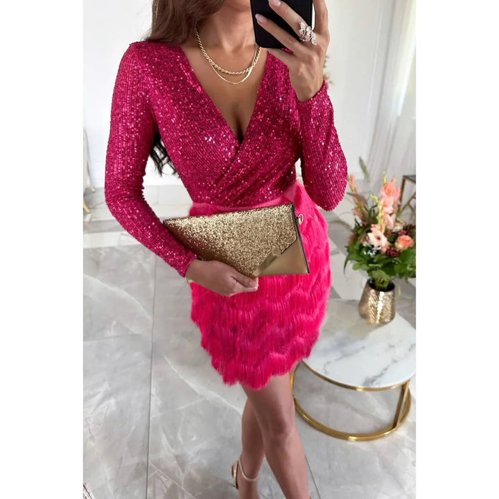 Cristina | Miniabito Paillettes Elegante Aderente Glamour Fit 1